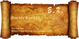 Barth Kirill névjegykártya